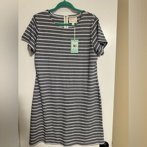 Sail to Sable Blue and White Striped Mini Dress